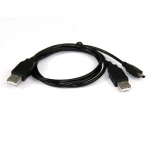 Câble alimentation USB 5 pins vers 2xUSB A mâle Connectland