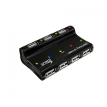 HUB 7 ports USB v2.0 LED Noir avec alimentation Spyker